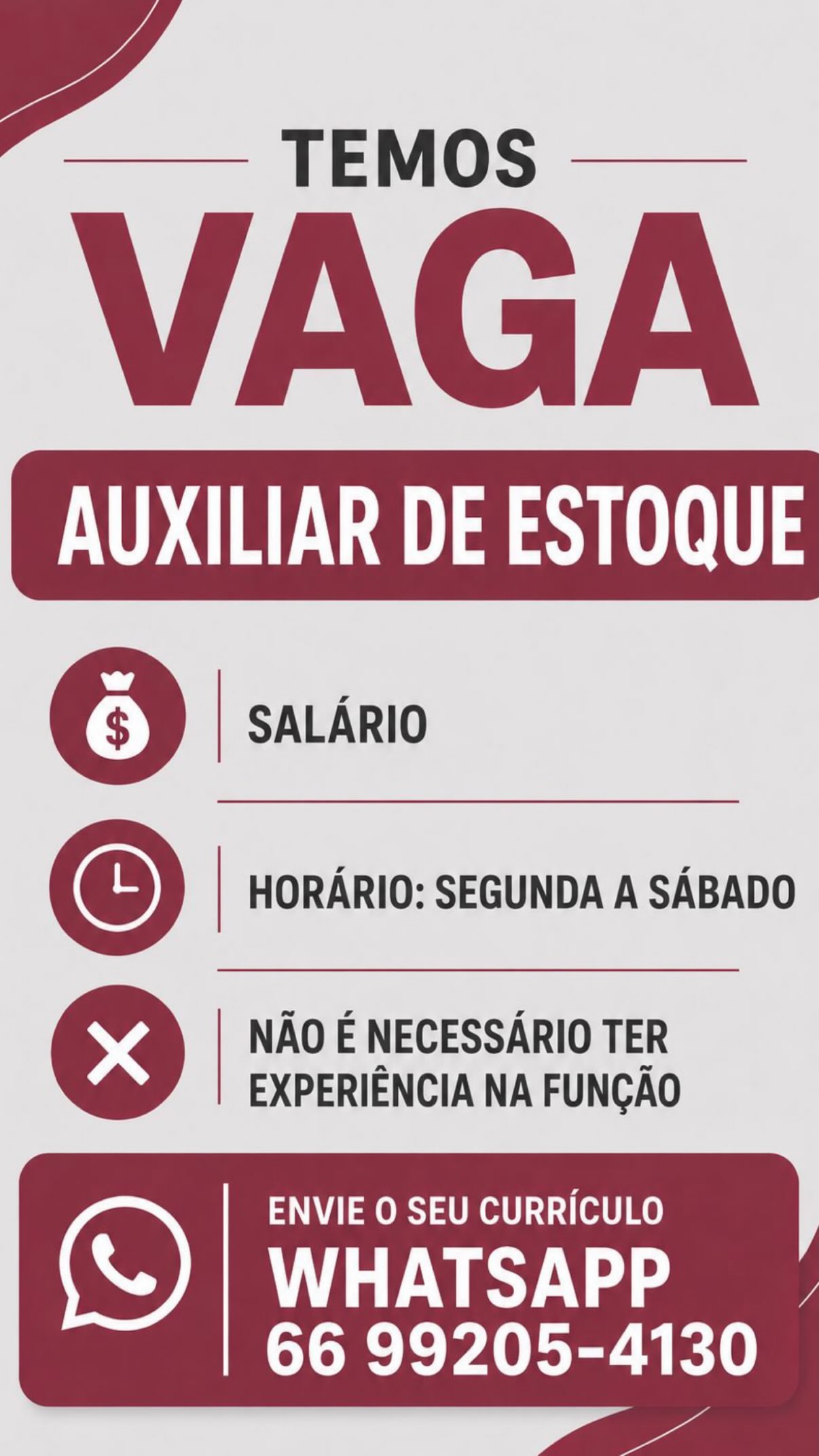 Auxiliar de estoque