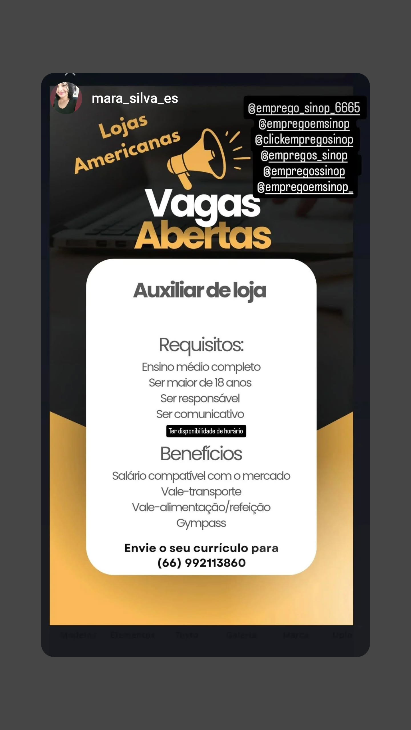 Auxiliar de loja