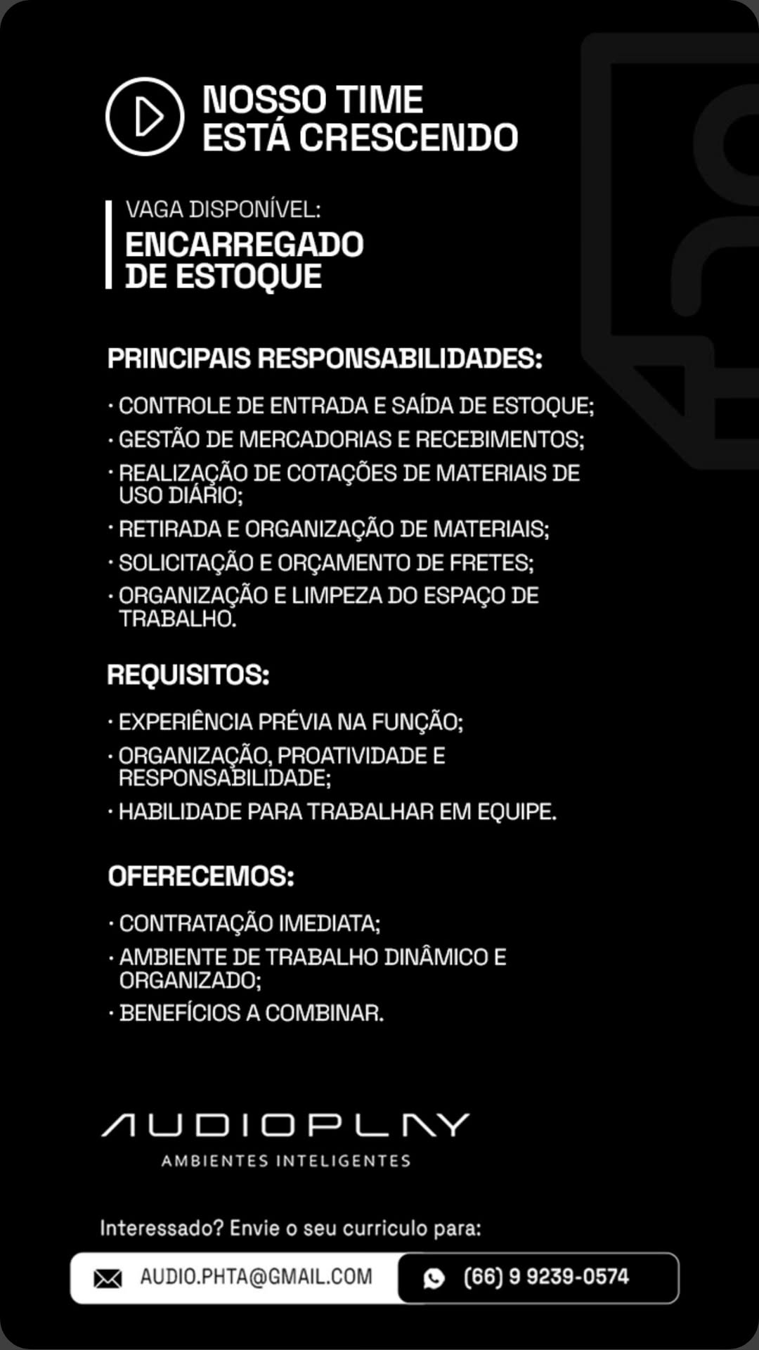 Encarregado de Estoque