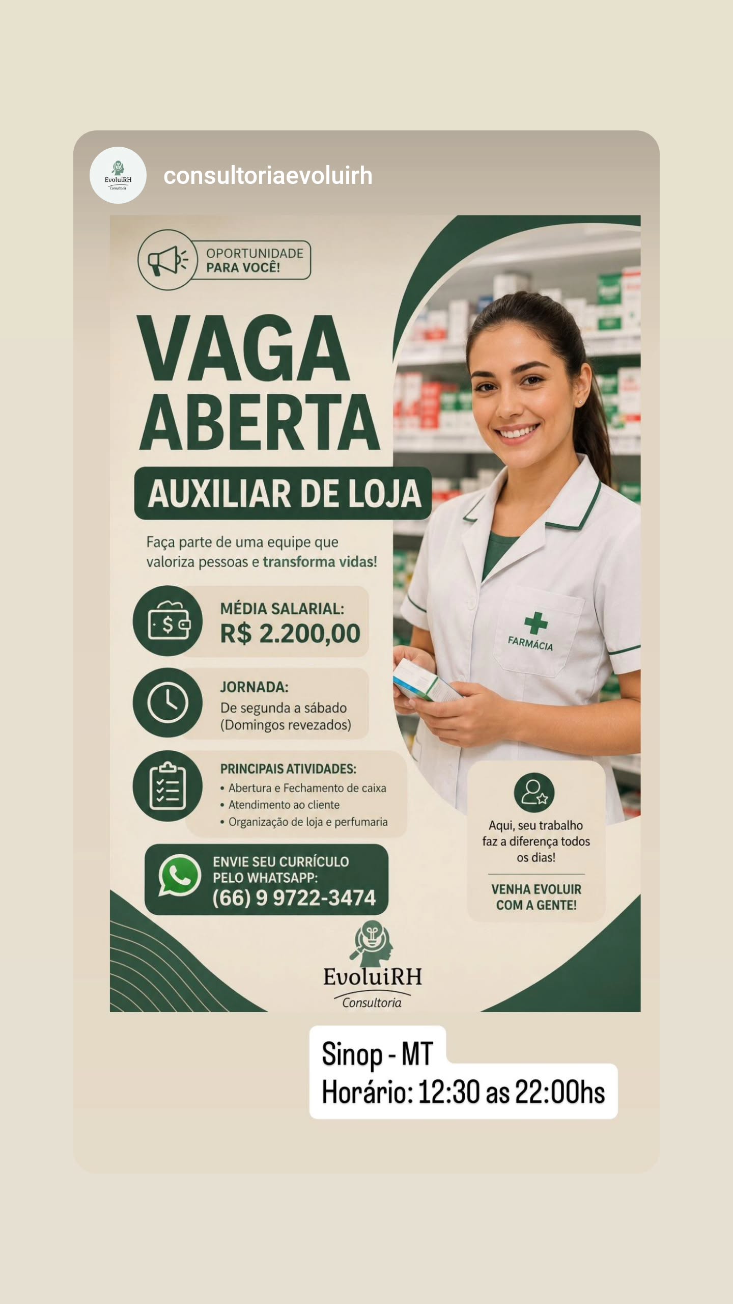 Auxiliar de Loja