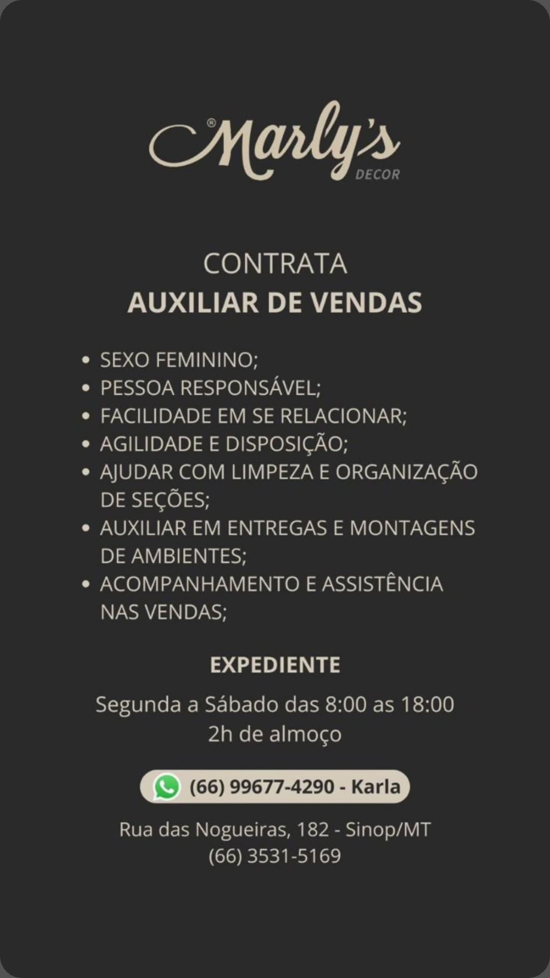 Auxiliar de vendas